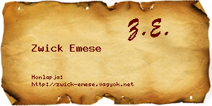 Zwick Emese névjegykártya