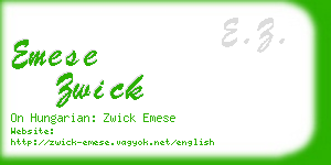 emese zwick business card